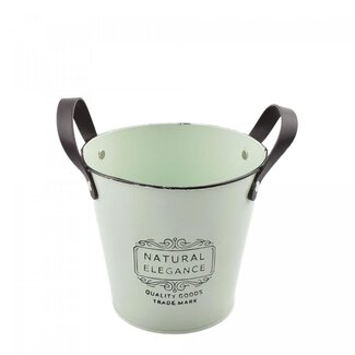 4A Vert clair en zinc Pot à fleurs Pot de plante “Binta” | Diamètre 16 centimètre | Hauteur 15 centimètre | Par 10 pots à fleurs