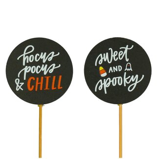 4A Black Halloween Stake Assortment | Diameter 6.5 centimeter | Length stake ± 50 centimeter | Per 25 stakes