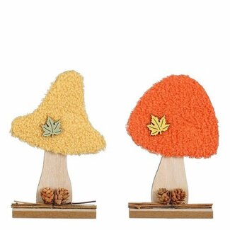 4A Champignon décoratif couleurs mélangées | Longueur 11 centimeter | Largeur 4.5 centimeter | Hauteur 17 centimeter | Par 12 champignons