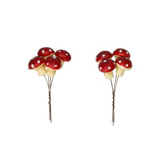 4A Pique champignon rouge | Diamètre 3 centimeter | Par 24 piques