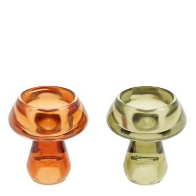 Gemengde Kleuren Paddenstoel Theelicht “Mushroom” | Diameter 6 centimeter | Hoogte 7.5 centimeter | Per 12 theelichten