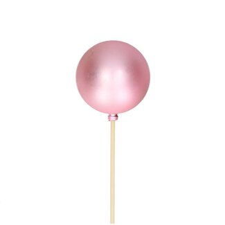 4A Kerstbal Bijsteker | Kleur: Lichtroze | Matte Kerstbal | Diameter kerstbal 6 centimeter | Lengte bijsteker ± 50 centimeter | Kerst Decoratie | Per 25 bijstekers
