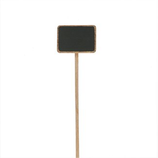4A Houten Steeketiketten | Kleur: Zwart | Diameter 7.5 centimeter | Lengte 25 centimeter | Per 10 steeketiketten
