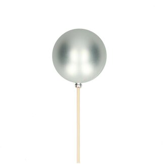 4A Kerstbal Bijsteker | Kleur: Zilverkleurig | Matte Kerstbal | Diameter kerstbal 6 centimeter | Lengte bijsteker ± 50 centimeter | Kerst Decoratie | Per 25 bijstekers