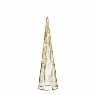 4A Champagne-coloured Christmas tree-shaped LED Cone | 20 Lights | Height 50 centimetre | Per 6 LED cones