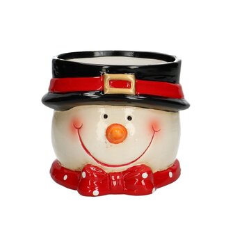 4A Red Christmas Snowman Pot | Diameter 11.5 centimetre | Height 9.5 centimetre | Per 12 pots