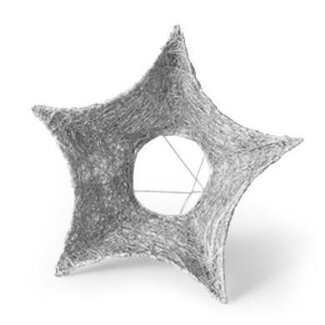 4A Sisal Boekethouder Stervorm | Kleur: Zilverkleurig | Diameter 25 centimeter | Per 10 boekethouders
