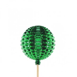 4A Kerstbal Bijsteker | Kleur: Groen | Diaz Kerstbal | Diameter kerstbal 6 centimeter | Lengte bijsteker ± 50 centimeter | Kerst Decoratie | Per 25 bijstekers
