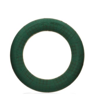 4A Vert Mousse d'insertion Couronne de base avec fond en bois | Diamètre 55 centimeter | Par 2 couronnes