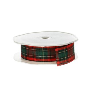 4A Mixed Colours Checked Christmas Curly Ribbon | Width 25 millimeter | Length 25 meter | Per roll
