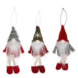 4A Mixed Colours Christmas Decoration Gnome | Width 4 centimeter | Height 10 centimeter | Per 3 gnomes