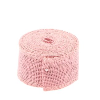 4A Jute Lint | Kleur: Roze | Breedte 50 millimeter | Lengte 5 meter | Per rol