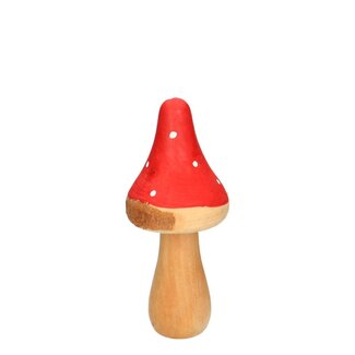 4A Rode Paddenstoel “Pixie” | Herfst Decoratie | Diameter 7.5 centimeter | Hoogte 15.5 centimeter | Per 6 paddenstoelen