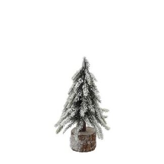 4A Green White Christmas tree Spruce snow effect | Diameter 12 centimeter | Height 20 centimeter | Per 12 Christmas trees