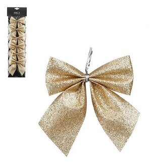 4A Champagne-coloured Glitter fabric Bows | Width 10 centimeter | Length 12 centimeter | 6 Bows per set | Per 48