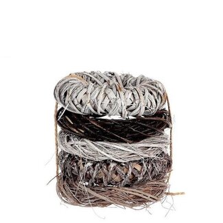 4A Gestapelde Kransen Assorti | Kleur: Grijs | Diameter 20 centimeter | Per 5 kransen