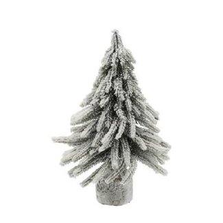 4A Green White Christmas Tree Norway spruce snow effect | Diameter 16 centimetre | Height 27 centimetre | Per 6 mini Christmas trees