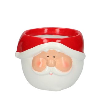 4A Red White Ceramic Pot “Santa” | Diameter 16 centimeter | Height 12 centimeter | Per 6 flowerpots