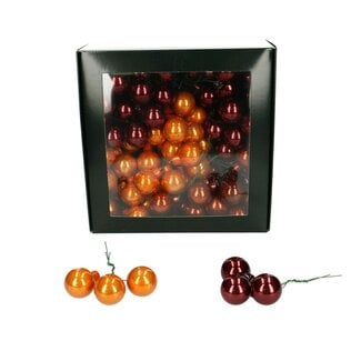 4A Pearl Orange Red Christmas bauble Pick | Diameter 25 millimeter | Per 144 Christmas baubles