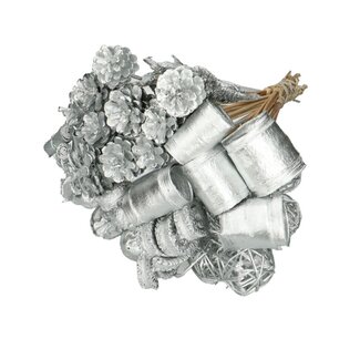 4A Silver-coloured dried deco mix pick Christmas decoration | Length of pick ± 50 centimetres | Per 40 picks
