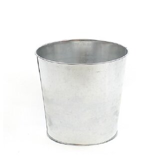 4A Zinken Bloempot Plantenpot | Kleur: Zilverkleurig | Diameter 20.5 centimeter | Hoogte 19 centimeter | Per 8 bloempotten