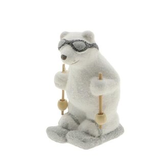 4A Natural White Skiing Bear “Bruno” | Lengte 8 centimeter | Breedte 7 centimeter | Hoogte 12.5 centimeter | Per 6 beren