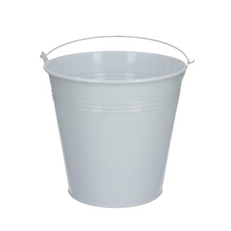 4A Natural White Zinc Little Bucket Flowerpot Plant pot | Diameter 16 centimetre | Height 15 centimetre | Per 10 little buckets