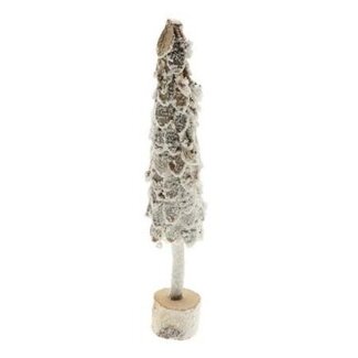 4A Green White Christmas Tree Birchwood with Snow effect | Height 50 centimeter | Per 6 Christmas trees