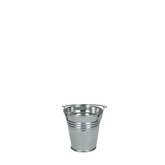 4A Zinken Emmertje Bloempot Plantenpot | Kleur: Zilverkleurig | Diameter 6 centimeter | Hoogte 6 centimeter | Per 10 emmertjes