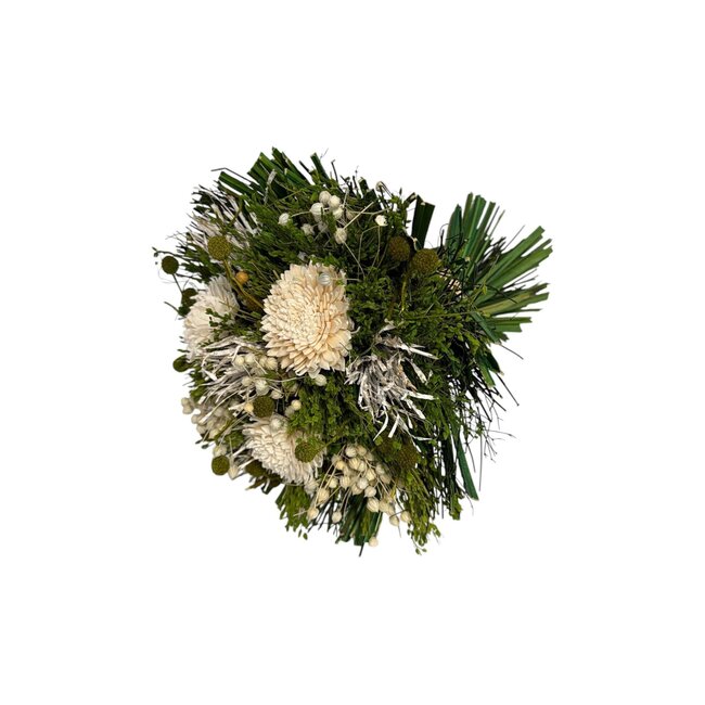 Boeket Droogbloemen “Valencia White” | Kleur: Gemengde Kleuren | Lengte ± 20 centimeter | Met witte bloemen | Per boeket