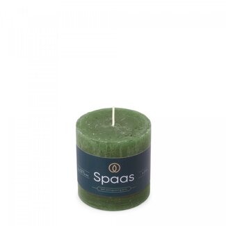 4A Rustieke Stompkaars | Kleur: Donkergroen | Diameter 7 centimeter | Hoogte 7 centimeter | Kerst Decoratie | Per 8 kaarsen