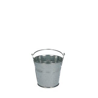4A Zinken Emmertje Bloempot Plantenpot | Kleur: Zilverkleurig | Diameter 8 centimeter | Hoogte 7 centimeter | Per 10 emmertjes