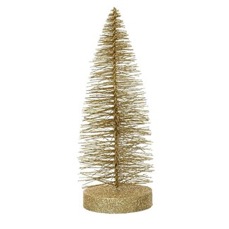 4A Gold-coloured Christmas tree brush with glitter | Diameter 11 centimetre | Height 30 centimetre | Per 12 Christmas trees