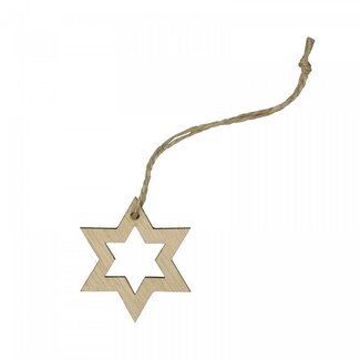 4A Light brown Hanger Star Christmas Decoration | Star diameter 5 centimetre | Contents 24 hangers | Per box