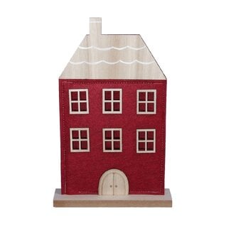 4A Red White House Christmas Decoration | Length 18 centimeter | Height 28.5 centimeter | Per 6 houses