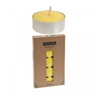 4A Yellow Citronella Tealight Candles | Diameter 38 millimeter | Contents 15 tealights | Per box