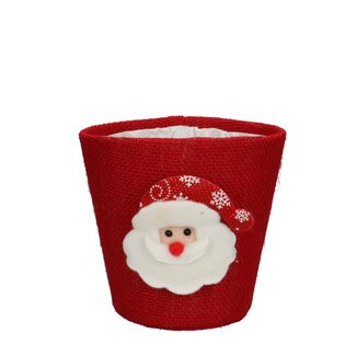 4A Red Christmas Decoration Santa Potcover | Diameter 13.5 centimeter | Height 13 centimeter | Per 12 potcovers
