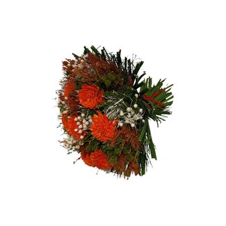MyFlowers Boeket Droogbloemen “Barcelona Orange” | Lengte ± 30 centimeter | Met oranje en witte bloemen | Per boeket