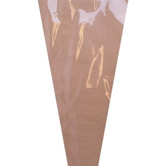 4A Light brown Kraft flower sleeves with transparent film OPP35 "Pure" | Length 60 centimetre | Width 30 centimetre | Height 10 centimetre | Per 50 sleeves
