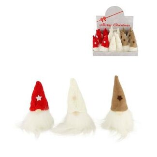 4A Kabouter Gnoom Kerst Decoratie | Kleur: Gemengde Kleuren | Lengte 7 centimeter | Breedte 7 centimeter | Hoogte 15 centimeter | Kerst Decoratie | Per 24 kabouters