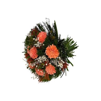 MyFlowers Boeket Droogbloemen “Sevilla Salmon” | Kleur: Gemengde Kleuren | Lengte ± 30 centimeter | Met zalmkleurige en witte bloemen | Per boeket