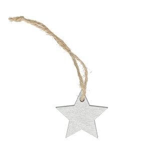 4A Ster Hanger Kerst Decoratie | Kleur: Zilverkleurig | Diameter ster 3.5 centimeter | Inhoud 36 hangers | Kerst Decoratie | Per doos