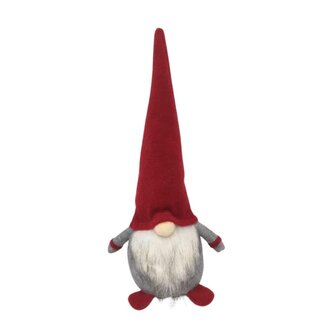 4A Kerst Decoratie Kabouter Gnoom | Kleur: Rood Wit | Diameter 14 centimeter | Hoogte 53 centimeter | Kerst Decoratie | Per gnoom