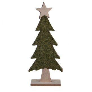 4A Kerst Decoratie Houten Boom | Kleur: Groen | Lengte 17 centimeter | Breedte 5 centimeter | Hoogte 40 centimeter | Kerst Decoratie | Per 6 houten bomen