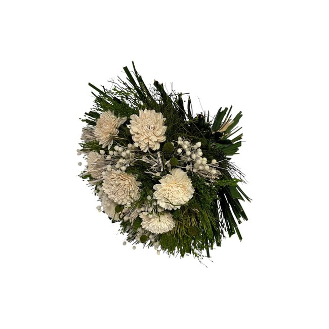 Boeket Droogbloemen “Valencia White” | Kleur: Gemengde Kleuren | Lengte ± 30 centimeter | Met Natuurlijk Witte bloemen | Per boeket