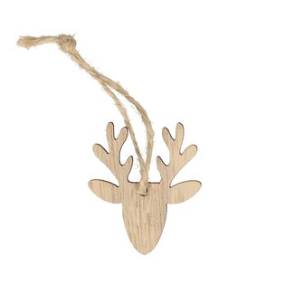 4A Rendier Kerst Hanger | Kleur: Lichtbruin | Lengte 5 centimeter | Breedte 4 centimeter | Inhoud 24 kersthangers | Kerst Decoratie | Per doos