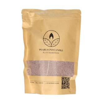 4A Grey Pearlsand Candle Wax inclusief 4 wicks | Vegetable Wax | Contents 400 gram | Per box