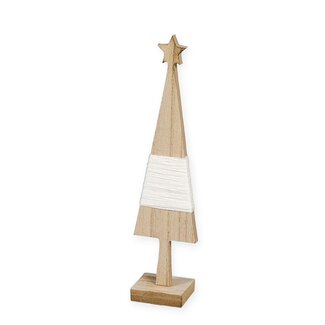 4A Wooden Christmas Tree with White Rope | Diameter 6 centimetre | Height 25 centimetre | Per 4 Christmas trees