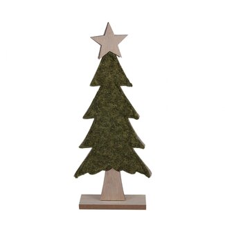 4A Green Wooden Tree Christmas Decoration | Length 13 centimeter | Width 4 centimeter | Height 30 centimeter | Per 6 wooden trees
