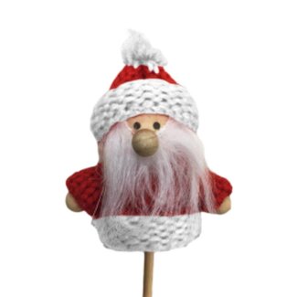 4A White Red Santa Stake Christmas Decoration | Length stake ± 50 centimeter | Height Santa 6.5 centimeter | Per 25 stakes